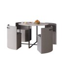 Ver imagem 1 de Conj. Compacto Sala de Jantar Pixel - Mesa Redonda C/ 4 Cadeiras Estofadas