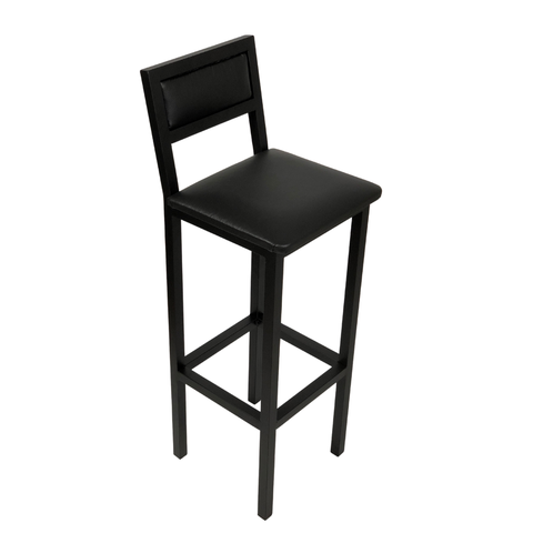 Banqueta Bistrô Industrial Aço Assento Preto Altura 95 Cm - Preta