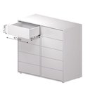 Ver imagem 3 de Cômoda Dieci – 10 Gavetas | Mdp 15 Mm | Corrediça Telescópica + Fecho Toque:branco