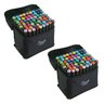 Canetas Permanente 60 Cores Estojo Canetinha Ponta Dupla Kit 2 Unidades Marcador Desenho Pintura Esc - 1