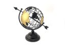 Ver imagem 1 de Globo Terrestre Decorativo Enfeite de Mesa Metal 29x18CM Preto e Dourado Decoração Escritório Casa