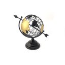 Ver imagem 1 de Globo Terrestre Decorativo Enfeite de Mesa Metal 29x18CM Preto e Dourado Decoração Escritório Casa