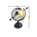 Ver imagem 2 de Globo Terrestre Decorativo Enfeite de Mesa Metal 29x18CM Preto e Dourado Decoração Escritório Casa
