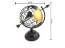 Ver imagem 2 de Globo Terrestre Decorativo Enfeite de Mesa Metal 29x18CM Preto e Dourado Decoração Escritório Casa