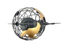 Ver imagem 6 de Globo Terrestre Decorativo Enfeite de Mesa Metal 29x18CM Preto e Dourado Decoração Escritório Casa