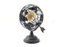 Ver imagem 5 de Globo Terrestre Decorativo Enfeite de Mesa Metal 29x18CM Preto e Dourado Decoração Escritório Casa
