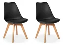 Ver imagem 1 de Kit 2 Cadeiras Jantar Saarinen Wood Tulipa Leda Eames Estofada Preta 136s