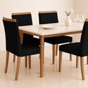 Ver imagem 2 de Cadeira Decorativa Sala de Jantar Luxo Analice Facto Preto - Mozzelar