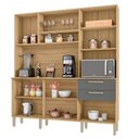 Ver imagem 3 de Armário de Cozinha Compacta 180cm Turim K02 Freijó/Gris- Mpozenato