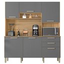 Ver imagem 1 de Armário de Cozinha Compacta 180cm Turim K02 Freijó/Gris- Mpozenato