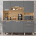Ver imagem 2 de Armário de Cozinha Compacta 180cm Turim K02 Freijó/Gris- Mpozenato