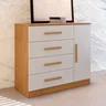 Cômoda Zeus C/Puxador de Madeira Bianchi - Nature/Off White - 2