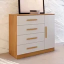Ver imagem 2 de Cômoda Zeus C/Puxador de Madeira Bianchi - Nature/Off White