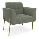 Ver imagem 1 de Poltrona Sala de Estar Pé de Ferro Dourado Elisa Bouclê D03 Verde Pistache