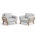 Ver imagem 2 de Kit 2 Poltronas Sabrina de Madeira Maciça com Almofada Linho Cinza 407