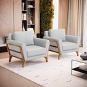 Ver imagem 1 de Kit 2 Poltronas Sabrina de Madeira Maciça com Almofada Linho Cinza 407