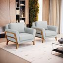 Ver imagem 1 de Kit 2 Poltronas Sabrina de Madeira Maciça com Almofada Linho Cinza 407