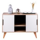 Ver imagem 1 de Aparador Murano Moderno 2 Portas MDP 115cm Carvalho Treviso e Branco Mercado Das Prateleiras
