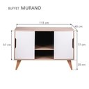 Ver imagem 2 de Aparador Murano Moderno 2 Portas MDP 115cm Carvalho Treviso e Branco Mercado Das Prateleiras