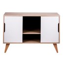 Ver imagem 3 de Aparador Murano Moderno 2 Portas MDP 115cm Carvalho Treviso e Branco Mercado Das Prateleiras