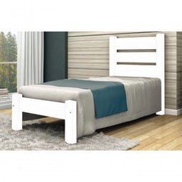 Cama Solteirão Berlim De Madeira Angelim Branco - 1