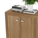 Ver imagem 3 de Kit Multiuso para Escritório com 2 Balcões e 2 Armários Altos 8 Portas MDP Amêndoa Tecno Mobili