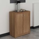 Ver imagem 7 de Kit Multiuso para Escritório com 2 Balcões e 2 Armários Altos 8 Portas MDP Amêndoa Tecno Mobili