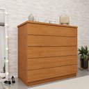 Ver imagem 1 de Cômoda 5 Gavetas 86cm Premium Bege/Cinamomo