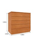 Ver imagem 4 de Cômoda 5 Gavetas 86cm Premium Bege/Cinamomo