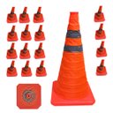 Ver imagem 3 de Cone Segurança Retratil Dobravel Kit 16 Uni Flexivel Alerta Obra Rodovia Estrada Sinalizaçao Emergen