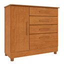 Ver imagem 2 de Cômoda 1 Porta 4 Gavetas com pés 104cm Chicago