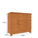 Ver imagem 3 de Cômoda 1 Porta 4 Gavetas com Pés 104cm Chicago Bege/Cinamomo