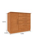 Ver imagem 3 de Cômoda 1 Porta 4 Gavetas 104cm Chicago Bege/Cinamomo