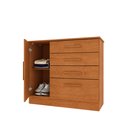 Ver imagem 4 de Cômoda 1 Porta 4 Gavetas 104cm Chicago Bege/Cinamomo
