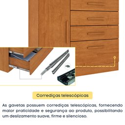 Cômoda 1 Porta 4 Gavetas 104cm Chicago - 8