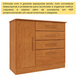Cômoda 1 Porta 4 Gavetas 104cm Chicago - 5