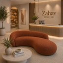 Ver imagem 1 de Sofá Zah 210 cm 3 Lugares Luxo Orgânico Curvo Bouclé Premium:Bouclé Terra Cota