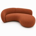 Ver imagem 3 de Sofá Zah 210 cm 3 Lugares Luxo Orgânico Curvo Bouclé Premium:Bouclé Terra Cota