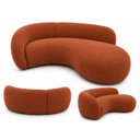 Ver imagem 2 de Sofá Zah 210 cm 3 Lugares Luxo Orgânico Curvo Bouclé Premium:Bouclé Terra Cota
