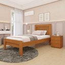 Ver imagem 1 de Cama Solteiro 100% MDF Safira Bege/Cinamomo