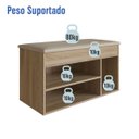 Ver imagem 5 de Sapateira Baú Oak com Tampo Estofado 81x38x48 Cm Completa Móveis