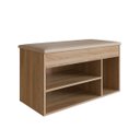 Ver imagem 2 de Sapateira Baú Oak com Tampo Estofado 81x38x48 Cm Completa Móveis