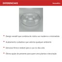 Ver imagem 4 de Vaso Decorativo de Vidro Transparente 16x35x35cm Enfeite Sala Mesa Estante