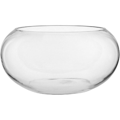Vaso Decorativo de Vidro Transparente 16x35x35cm Enfeite Sala Mesa Estante