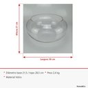 Ver imagem 2 de Vaso Decorativo de Vidro Transparente 16x35x35cm Enfeite Sala Mesa Estante