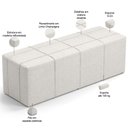 Ver imagem 5 de Puff Decorativo Living 140 Cm Roma W01 Linho Champagne - lyam