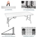 Ver imagem 3 de Mesa Dobrável Tipo Maleta Prática e Durável 180x60cm Branca - Waw Design
