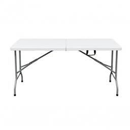 Mesa Dobrável Tipo Maleta Prática e Durável 180x60cm Branca - Waw Design - 8