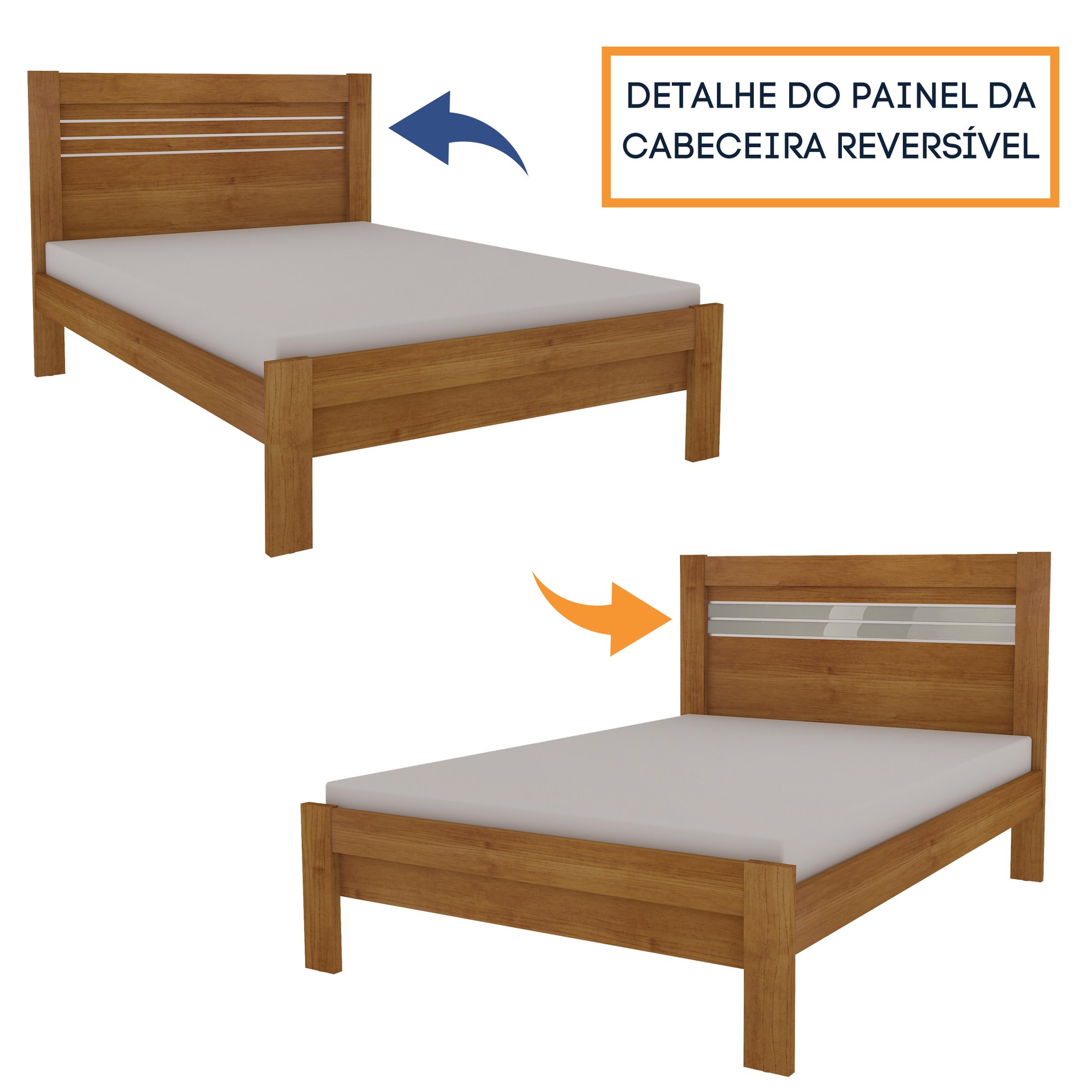 Cama Casal MDF Safira   - 7