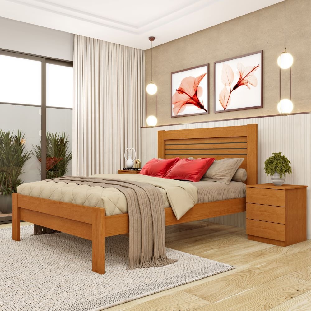 Cama Casal 100% MDF Safira - 2